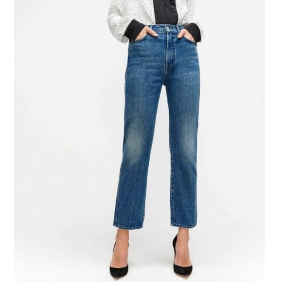 7 For All Mankind Denim - 7 FOR ALL MANKIND High Waist Cropped Straight Womens Size 32